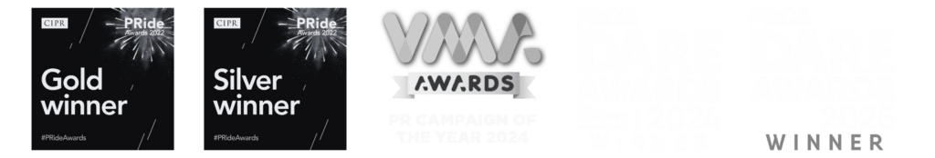 PRide Awards 2022, VMA Awards 2024 and PRCA DARE Awards 2024, PRCA DARE Awards 2025 winner's badges