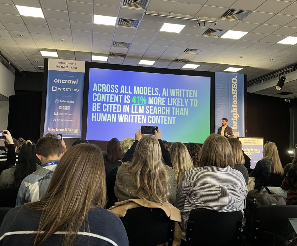 Ed Coles of Kaizen presenting at BrightonSEO