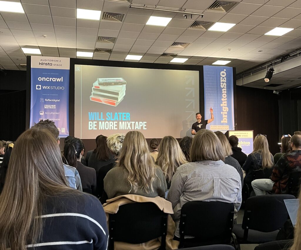 Will Slater of 43 Clicks North presenting at BrightonSEO October 2025