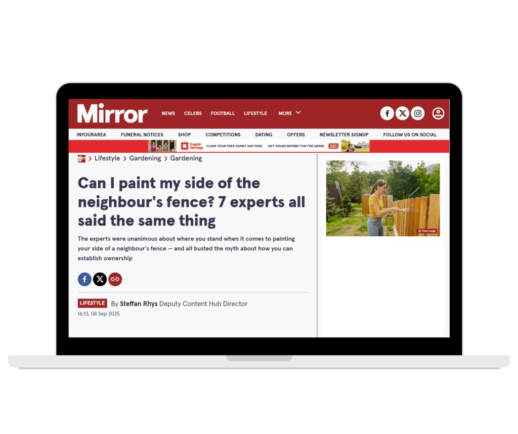 Reactive PR coverage from Mirror online shown on a laptop