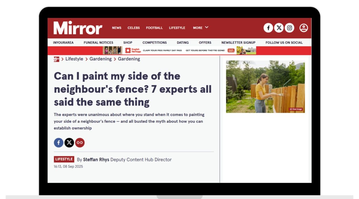 Reactive PR coverage from Mirror online shown on a laptop