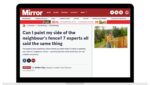 Reactive PR coverage from Mirror online shown on a laptop
