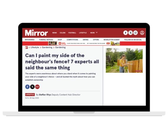 Reactive PR coverage from Mirror online shown on a laptop