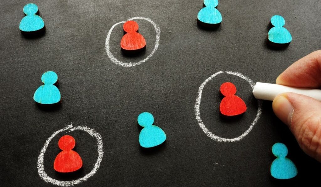 Ad targeting displayed through coloured people icons