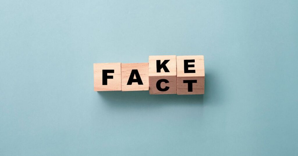 Letters spelling out 'fake' and 'fact'