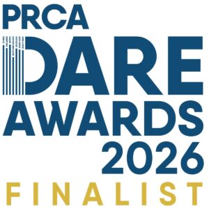 Finalist's badge for PRCA DARE Awards 2026