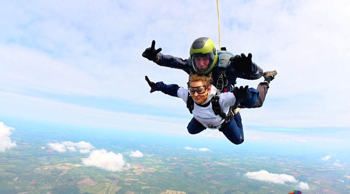 Pallet-Track's Freya Sangha showcased her nerves of steel by taking the plunge with a skydive for Midlands Air Ambulance Charity.