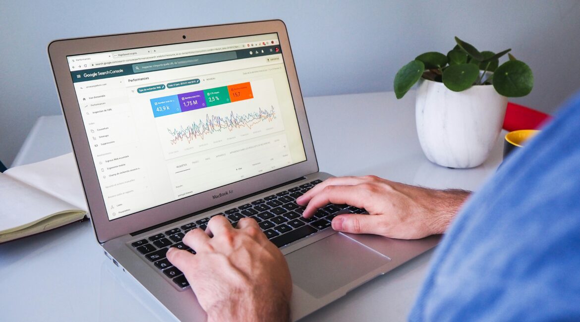 Man on laptop using Google Search Console