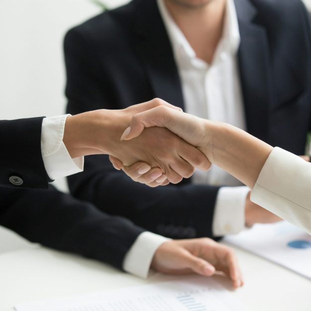 Two people shaking hands